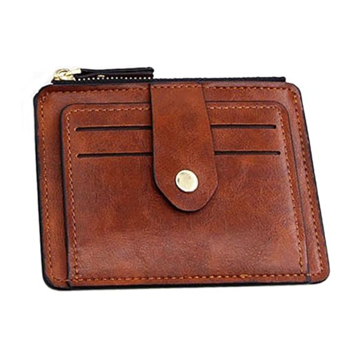 KMGDM Kleine Geldbörse für Herren, PU-Leder, kompakt, Kreditkartenetui mit Münzfach mit Reißverschluss, Vintage-Stil, Business-Geldbörse, braun, 12x1x9.5cm, Siehe Abbildung KMGDM Kleine Geldbörse für Herren, PU-Leder, kompakt, Kreditkartenetui mit Münzfach mit Reißverschluss, Vintage-Stil, Business-Geldbörse, braun, 12x1x9.5cm, Siehe Abbildung von KMGDM