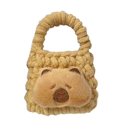 KMGDM Kleine Tier-Schlüsselanhänger-Tasche, weich, pelzig, für Kopfhörer, Cartoon-Strickbär-Design, Aufbewahrungstaschen für Kinder und Jugendliche, Wie abgebildet., 8x15cm, 07style von KMGDM