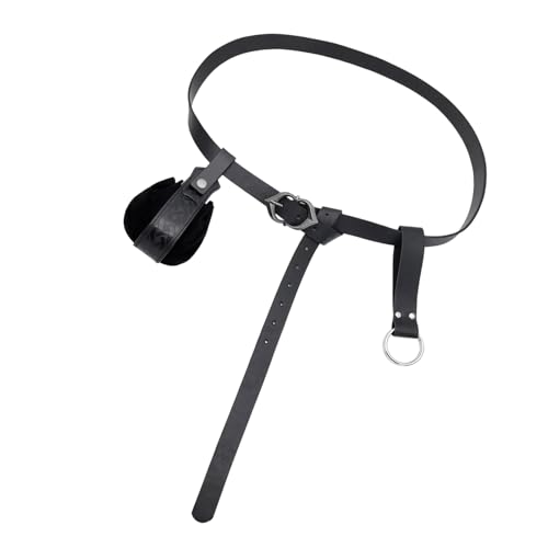 KMGDM Mittelalterliche Stile Verstellbare PU Leder Hüfttasche für Cosplay Kostüm Zubehör und Mottopartys, Schwarz , 2.5x168cm/2.2x18cm, CST076BK von KMGDM