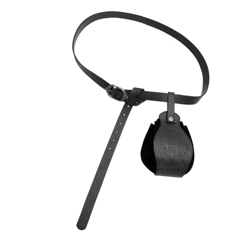 KMGDM Mittelalterliche Stile Verstellbare PU Leder Hüfttasche für Cosplay Kostüm Zubehör und Mottopartys, Schwarz , 2.5x168cm/6.5x23.5cm, CST074BK von KMGDM