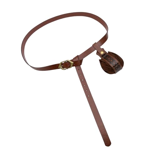 KMGDM Mittelalterliche Stile Verstellbare PU Leder Hüfttasche für Cosplay Kostüm Zubehör und Mottopartys, braun, 2.5x168cm/6.5x23.5cm, CST075BR von KMGDM