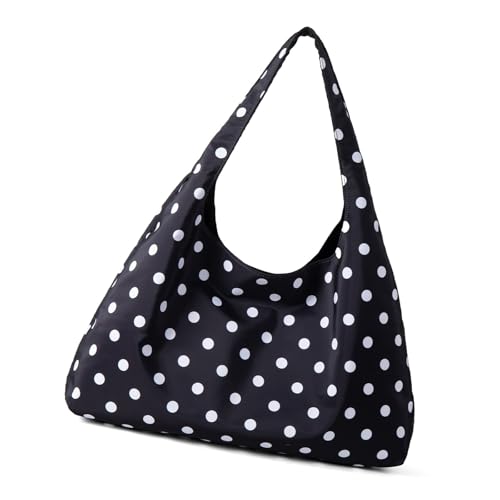 KMGDM Modische Umhängetasche Dot Canvas Achseltasche für Frauen Praktische und stilvolle Unterarm-Handtasche mit geräumigem Innenraum, Schwarz , 47x9x31cm KMGDM Modische Umhängetasche Dot Canvas Achseltasche für Frauen Praktische und stilvolle Unterarm-Handtasche mit geräumigem Innenraum, Schwarz , 47x9x31cm von KMGDM