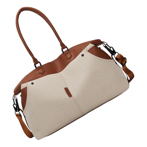 KMGDM Reisetasche Multifunktionale Fitnesstasche Turnbeutel Sporttasche Große Kapazität Übernachtungstasche Canvas Trainingstasche Weekender Tasche, braun, 29x43x14cm von KMGDM