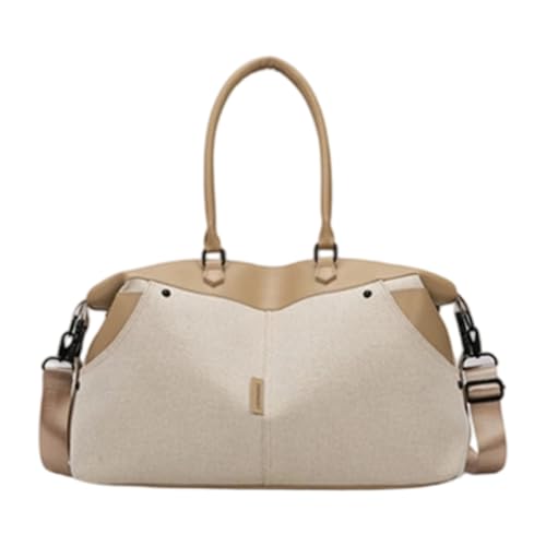 KMGDM Reisetasche Multifunktionale Fitnesstasche Turnbeutel Sporttasche Große Kapazität Übernachtungstasche Canvas Trainingstasche Weekender Tasche, khaki, 29x43x14cm von KMGDM