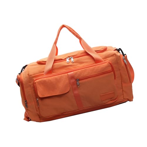 KMGDM Reisetasche Multifunktionale Fitnesstasche Turnbeutel Sporttasche Große Kapazität Übernachtungstasche Trainingstasche Weekendertasche, Orange, 26x50x24cm von KMGDM