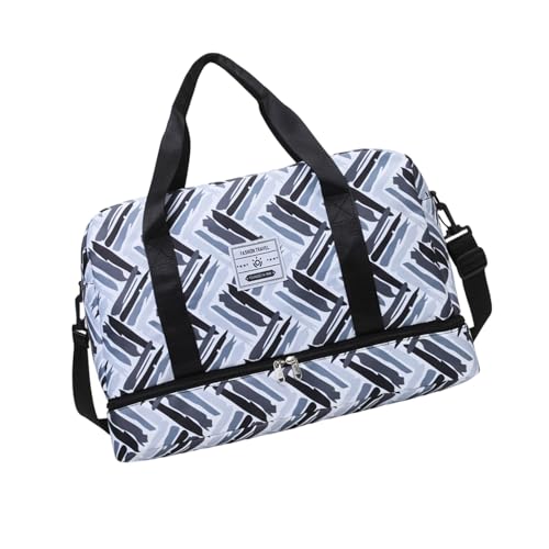 KMGDM Reisetasche Multifunktionale Fitnesstasche Turnbeutel Sporttasche Große Kapazität Übernachtungstasche Trainingstasche Weekendertasche, Schwarz , 48x32x17cm von KMGDM