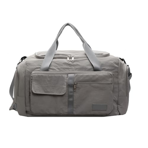 KMGDM Reisetasche Multifunktionale Fitnesstasche Turnbeutel Sporttasche Große Kapazität Übernachtungstasche Trainingstasche Weekendertasche, grau, 26x50x24cm von KMGDM