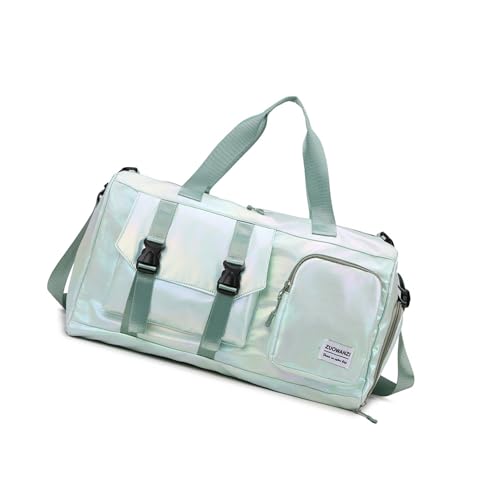 KMGDM Reisetasche Trocken- und Nasstrennung Fitness Tasche Turnbeutel Sporttasche Große Kapazität Übernachtungstasche Trainingstasche Weekender Bag, grün, 45x26x21cm von KMGDM