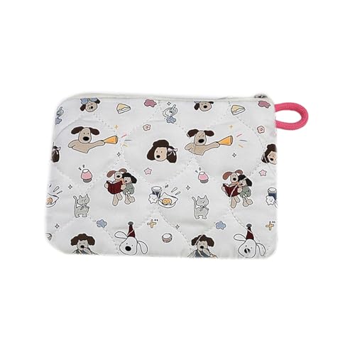 KMGDM Schöne Kosmetiktasche, Cartoon-Kulturbeutel, gesteppt, Make-up-Tasche, ästhetischer Kosmetik-Organizer, Hautpflege-Organizer für Damen, Wie abgebildet., 11x16cm, Cartoon-Hund von KMGDM