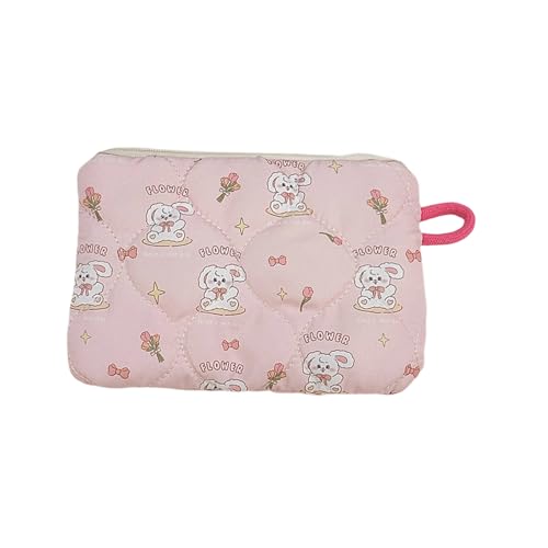 KMGDM Schöne Kosmetiktasche, Cartoon-Kulturbeutel, gesteppt, Make-up-Tasche, ästhetischer Kosmetik-Organizer, Hautpflege-Organizer für Damen, Wie abgebildet., 11x16cm, Skateboard-Hase von KMGDM