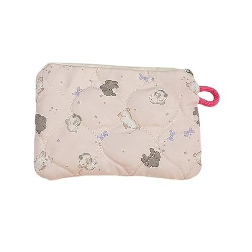 KMGDM Schöne Kosmetiktasche, Cartoon-Kulturbeutel, gesteppt, Make-up-Tasche, ästhetischer Kosmetik-Organizer, Hautpflege-Organizer für Damen, Wie abgebildet., 11x16cm, Violetter Hase mit Schleife von KMGDM