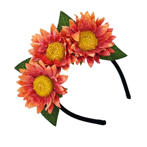 KMGDM Sonnenblumen-Stirnband, Blumenkronstück für Damen und Teenager, Haar-Accessoire für Partys und Musik-Festivals von KMGDM