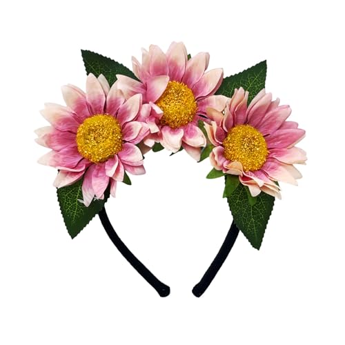 KMGDM Sonnenblumen-Stirnband, Blumenkronstück für Damen und Teenager, Haar-Accessoire für Partys und Musik-Festivals von KMGDM
