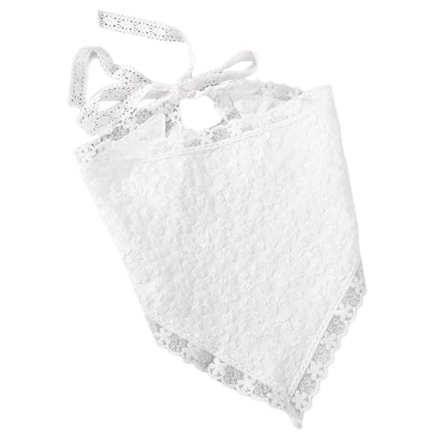 KMGDM Spitze Kopftuch Mädchen Stirnband Elegant Haar Schal Bandana Kopfbedeckung Turbanen Haarband Frauen Foto Headwrap Kopfbedeckung, weiß, 35X45CM von KMGDM