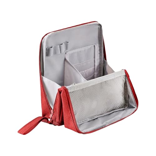 KMGDM Stehende Make-up-Tasche, Kosmetiktasche, große Kapazität, Kulturbeutel, Schreibwaren-Organizer, Hautpflege-Aufbewahrungstasche, Reise-Kulturbeutel, Wine Re, 23x22x6.5cm von KMGDM