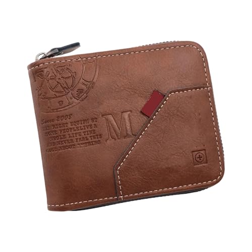 KMGDM Stylische Herren kurze Geldbörse mit Reißverschluss Verschluss Praktischer PU Kartenhalter für Alltag und Geschäftstreffen, helles kaffebraun, 11.5x3x10cm, Wie abgebildet KMGDM Stylische Herren kurze Geldbörse mit Reißverschluss Verschluss Praktischer PU Kartenhalter für Alltag und Geschäftstreffen, helles kaffebraun, 11.5x3x10cm, Wie abgebildet von KMGDM