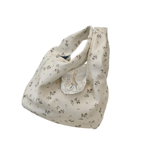 KMGDM Trendige Abendtasche für Damen, Knoten-Tasche, Geldbörse mit Blumen-Dekor, leichte Handtasche für lässige Reisen und den täglichen Gebrauch, beige, 17x15cm KMGDM Trendige Abendtasche für Damen, Knoten-Tasche, Geldbörse mit Blumen-Dekor, leichte Handtasche für lässige Reisen und den täglichen Gebrauch, beige, 17x15cm von KMGDM