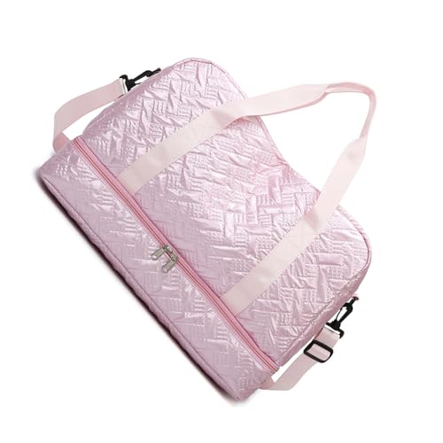 KMGDM Turnbeutel Große Kapazität Reisetasche Gepäck Tasche Fitness Tasche mit Schuhfach Übernachtungstasche Weekender Tasche für Damen, Pk, 49x32x23cm von KMGDM