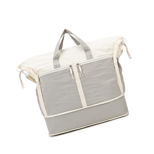 KMGDM Turnbeutel Große Kapazität Reisetasche Gepäck Tasche Fitness Tasche mit Trocken- und Nasstrennung Übernachtungstasche Weekender Tasche, grau, 44x35x18cm von KMGDM