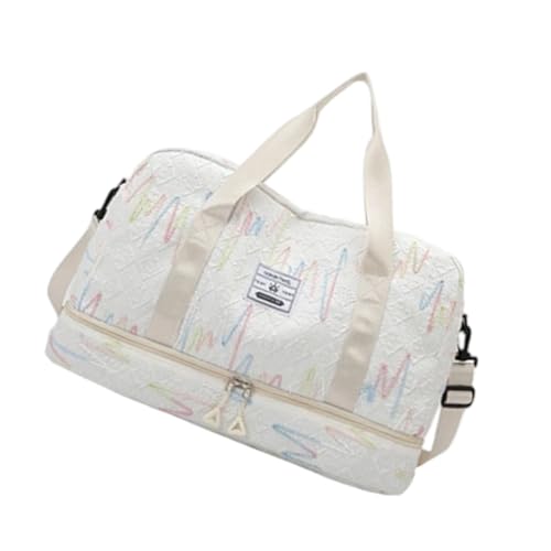 KMGDM Turnbeutel mit Schuhfach Große Kapazität Reisetasche Fitness Tasche Stilvolle Umhängetasche Wochenendtasche Krankenhaustasche, beige, 50x31cm KMGDM Turnbeutel mit Schuhfach Große Kapazität Reisetasche Fitness Tasche Stilvolle Umhängetasche Wochenendtasche Krankenhaustasche, beige, 50x31cm von KMGDM