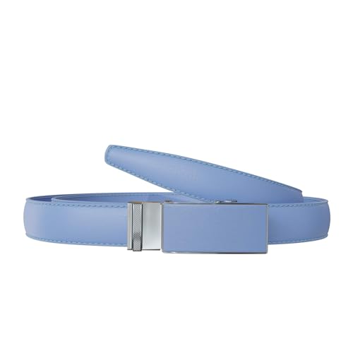 KMISSO Damen Automatik Gürtel Übergrößen Echt Veganes Leder 30642 Himmelblau 115 cm von KMISSO