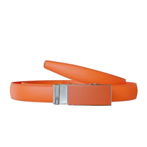 KMISSO Damen Automatik Gürtel Übergrößen Echt Veganes Leder 30642 Orange 115 cm von KMISSO