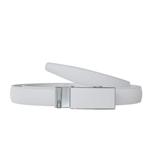 KMISSO Damen Automatik Gürtel Übergrößen Echt Veganes Leder 30642 Weiß 125 cm von KMISSO