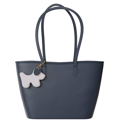 KMISSO Damen City Handtasche Shopper Umhänge Freizeit Tasche Echt Leder Italien 30635 Blu notte von KMISSO