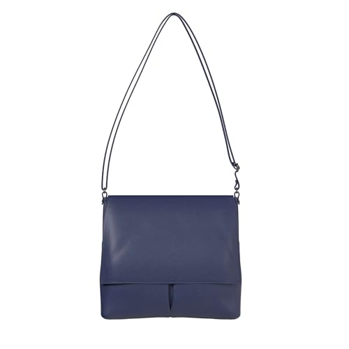 KMISSO Damen Umhänge Henkel Tasche Veganes Leder 30607 Deep Blue von KMISSO