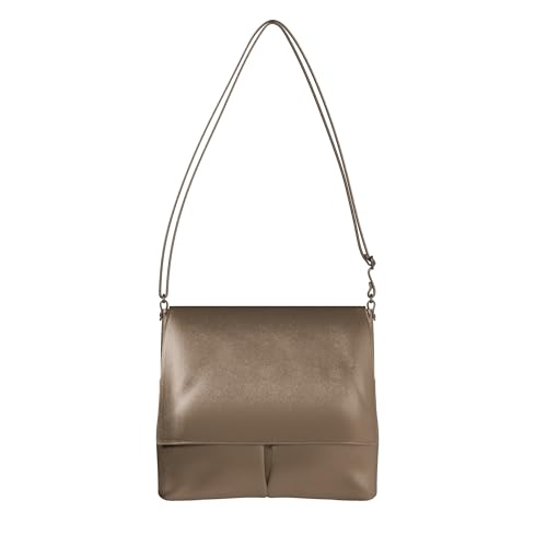 KMISSO Damen Umhänge Henkel Tasche Veganes Leder 30607 Yellow Gold von KMISSO