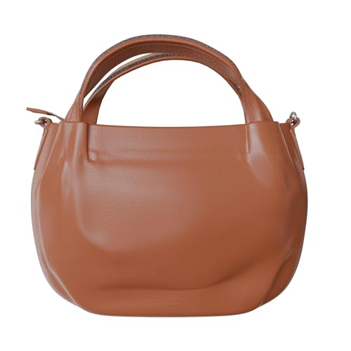 KMISSO Elegante vegane Damen Handtasche aus Kunstleder mit Umhängefunktion 30610 Brown von KMISSO