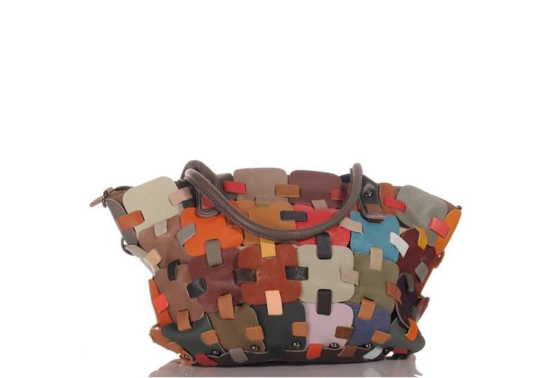KMISSO Henkeltasche Damen Leder Patchwork Umhängetasche Shopper Schultertasche 30668 (1-tlg), im eleganten Look von KMISSO