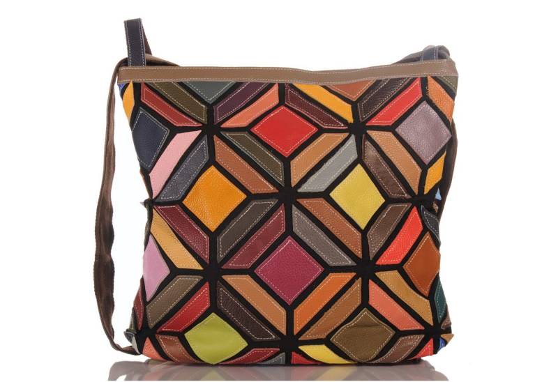 KMISSO Henkeltasche Damen Leder Patchwork Umhängetasche Shopper Schultertasche Rucksack 30 (1-tlg), im eleganten Look von KMISSO