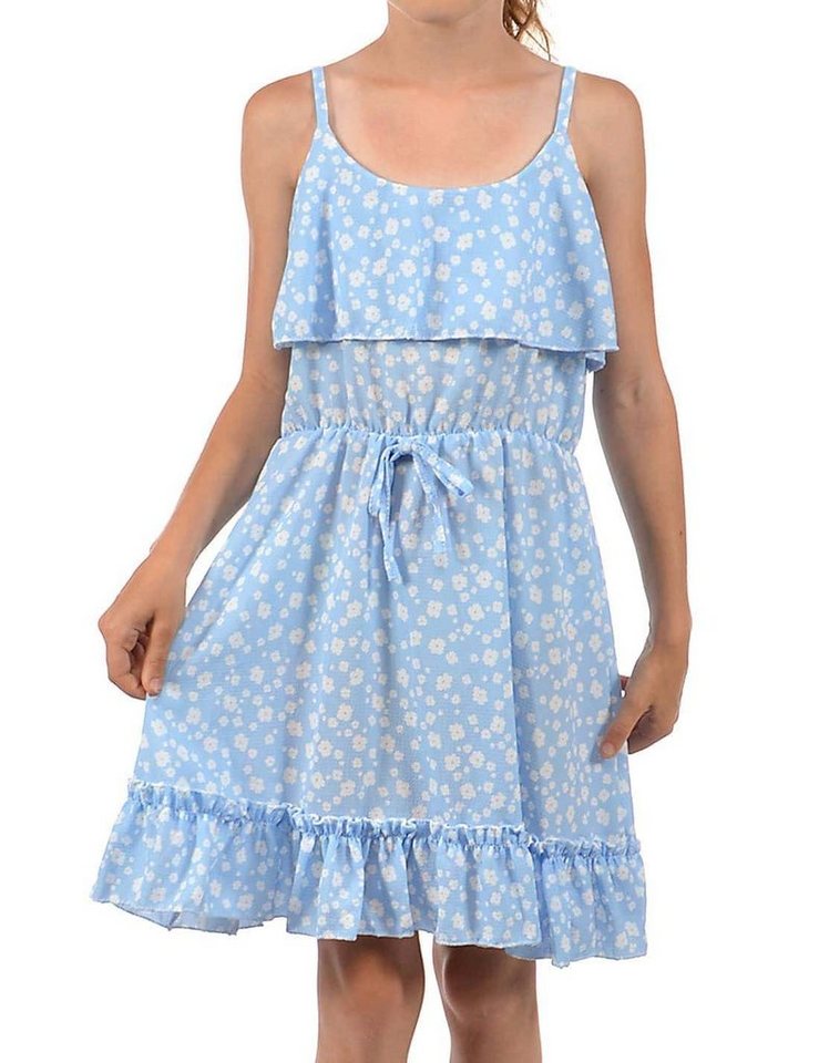 KMISSO Jerseykleid Mädchen Kleid Spaghettiträger und Volant (1-tlg) bequem zu tragen von KMISSO