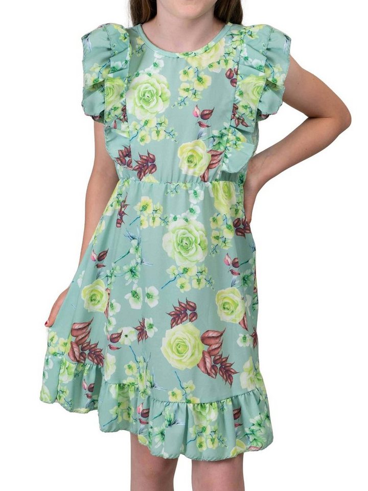 KMISSO Jerseykleid Mädchen Kleid Rosenmotiv (1-tlg) bequem zu tragen von KMISSO