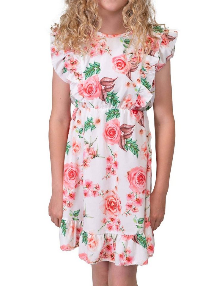 KMISSO Jerseykleid Mädchen Kleid Rosenmotiv (1-tlg) bequem zu tragen von KMISSO