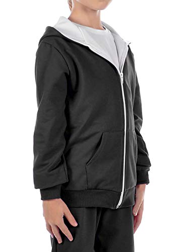KMISSO Mädchen Kapuzen Sweat Jacke Pullover Langarm Pulli Hoodie 30323 Schwarz 128 von KMISSO
