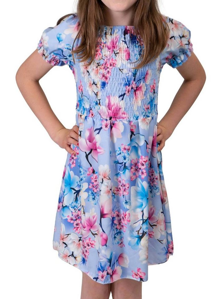 KMISSO Sommerkleid Mädchen Kleid smoked Oberteil Puffärmel 30382 (1-tlg) bequem zu tragen von KMISSO