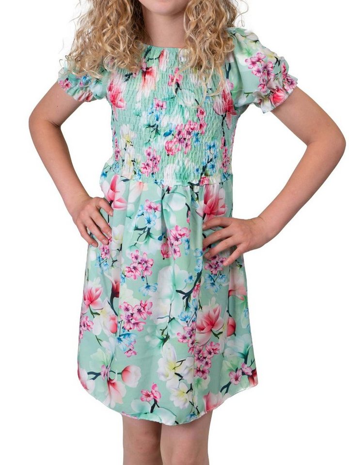 KMISSO Sommerkleid Mädchen Kleid smoked Oberteil Puffärmel 30382 (1-tlg) bequem zu tragen von KMISSO
