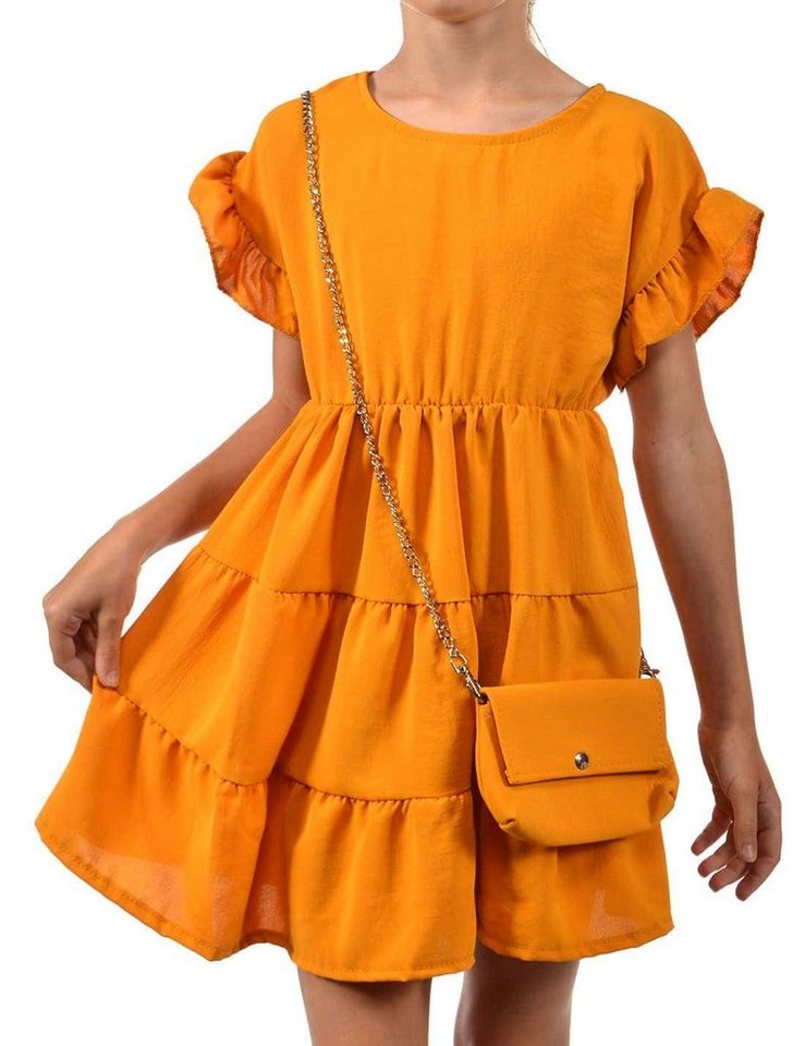 KMISSO Sommerkleid Mädchen Kleid schwingender Rock und Tasche (1-tlg) bequem zu tragen von KMISSO