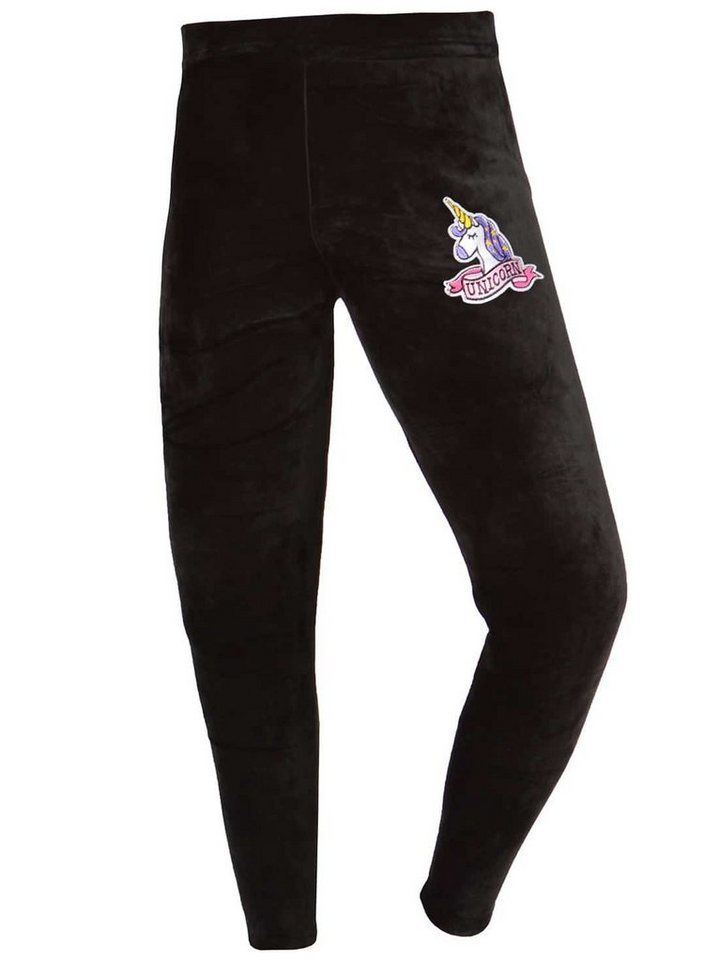 KMISSO Stoffhose Mädchen Nicki Thermo Hose Leggings Einhorn 30519 (1-tlg) mit elastischem Bund von KMISSO