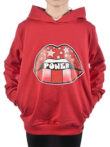 Kinder Mädchen Hoodie Kapuzen Pullover 30327 Rot 134 von KMISSO