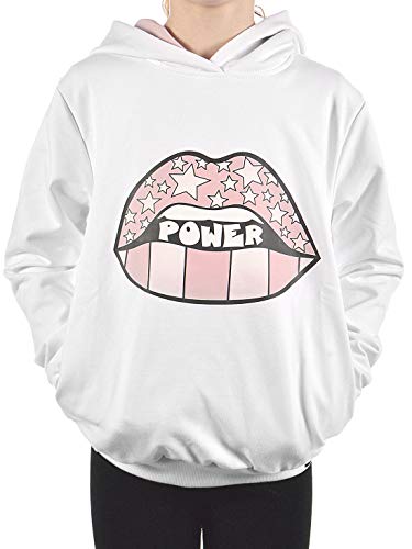 Kinder Mädchen Hoodie Kapuzen Pullover 30327 Weiß 146 von KMISSO