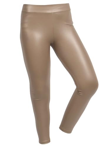 Kinder Mädchen Kunstleder Leggings 30524 Beige 116 von KMISSO