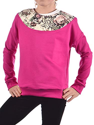 Kinder Mädchen Pullover Langarm Swatshirt Pulli Blumenmuster 30330 Pink 152 von KMISSO