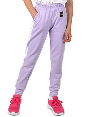 Kinder Mädchen Stoff Freizeit Hose Sporthose 30358 Lila 146 von KMISSO