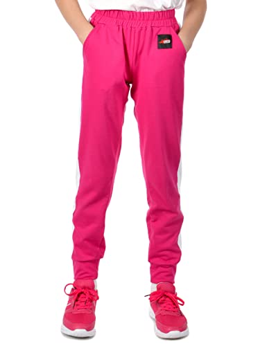 Kinder Mädchen Stoff Freizeit Hose Sporthose 30358 Pink 104 von KMISSO