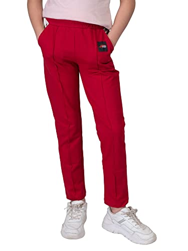 Kinder Mädchen Stoff Freizeit Sport Hose 30360 Rot 110 von KMISSO