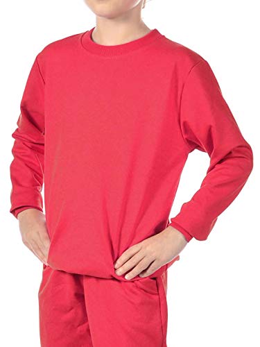 Mädchen Pullover Kinder Pulli Langarm Sweatshirt 30321 Rot 164 von KMISSO