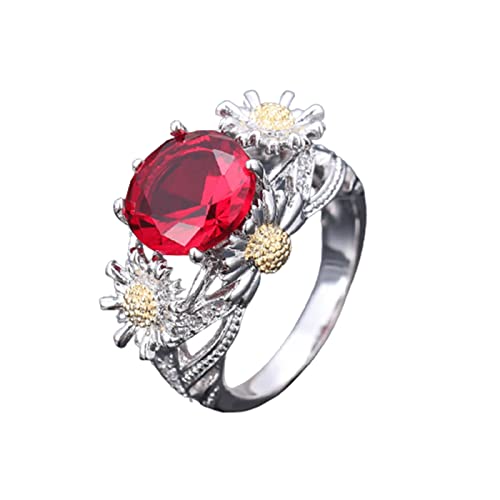 KMKM 925 Sterling Silber Rose Blumenringe für Mädchen Schmuckbänder Ring für Damen, Beste Valentinstag Geburtstag von KMKM